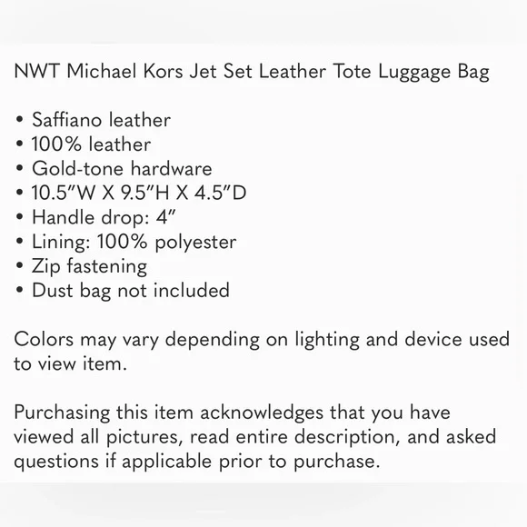 MICHAEL KORS Jet Set Leather Tote - Picture 10 of 10